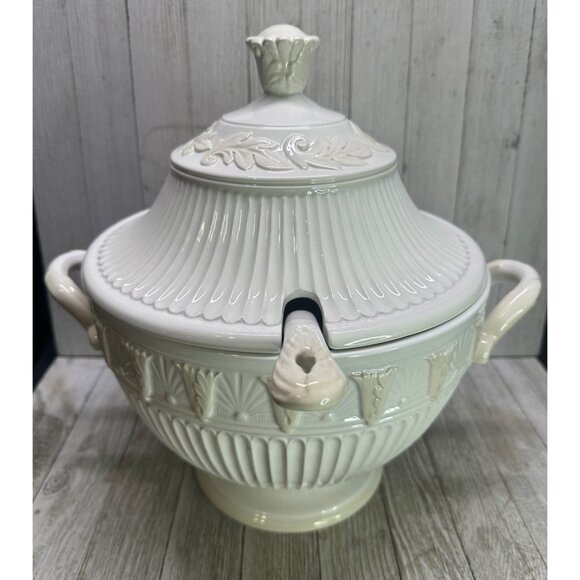 Vtg Lenox Butler's Pantry Soup Tureen with Lid and Ladle with Tag Cream 12" Tall - Picture 1 of 15